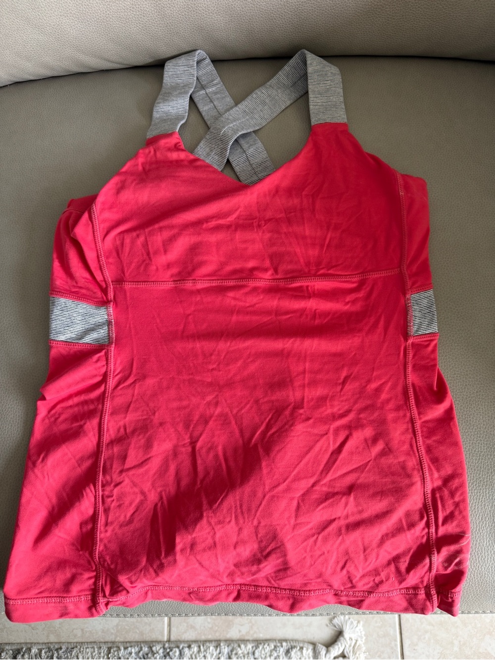 lululemon athletica Coral Pink Crisscross Strap Tank